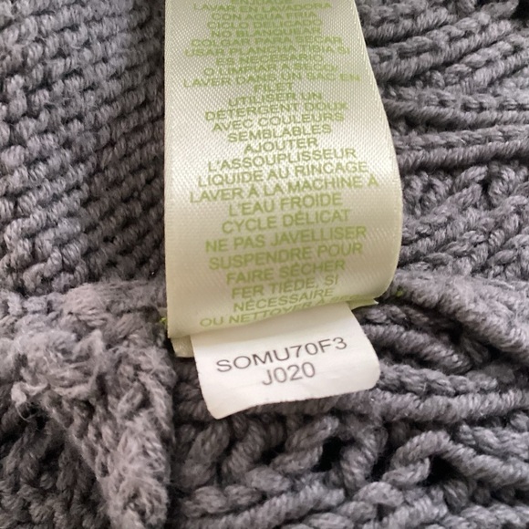 Sigrid Olsen gray cotton knit shawl collar/ open knit peplum and belled cuffs M - Picture 9 of 9